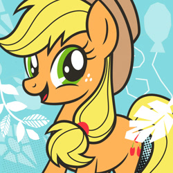 Size: 1000x1000 | Tagged: safe, derpibooru import, applejack, earth pony, pony, g4, abstract background, avatar, cute, female, jackabetes, mare, official, solo