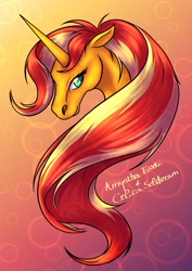 Size: 2480x3508 | Tagged: safe, artist:amynthaa, derpibooru import, sunset shimmer, pony, unicorn, female, gradient background, solo