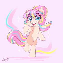 Size: 2704x2704 | Tagged: safe, artist:rivin177, derpibooru import, oc, oc:bijou butterfly, earth pony, pony, bipedal, coat markings, cute, doodle, eye clipping through hair, eyebrows, eyebrows visible through hair, pale belly, simple background, socks (coat marking), solo, sparkles, standing