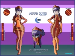 Size: 2500x1875 | Tagged: safe, artist:devillustart, derpibooru import, oc, oc:nurse moon song(fire), human, equestria girls, clothes, fireheart76's latex suit design, gloves, latex, latex gloves, latex suit, prisoners of the moon, reference sheet, rubber, rubber suit