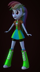 Size: 1080x1920 | Tagged: safe, artist:palmman529, derpibooru import, rainbow dash, equestria girls, 3d, alternate clothes, armband, blender, boots, clothes, shoes, socks