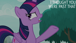 Size: 2000x1125 | Tagged: safe, derpibooru import, edit, edited screencap, editor:quoterific, screencap, twilight sparkle, twilight sparkle (alicorn), alicorn, non-compete clause, solo