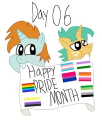 Size: 3000x3683 | Tagged: safe, artist:ktd1993, derpibooru import, snails, snips, mouthpiece, pride, pride flag, pride month, simple background, transparent background