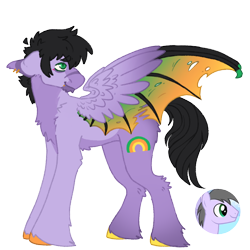 Size: 1000x1000 | Tagged: safe, artist:kazmuun, derpibooru import, rainbow swoop, spectrum, pony, alternate design, hybrid wings, simple background, solo, transparent background, wings