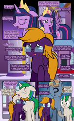 Size: 1920x3168 | Tagged: safe, artist:alexdti, derpibooru import, twilight sparkle, twilight sparkle (alicorn), oc, oc:brainstorm (alexdti), oc:purple creativity, oc:star logic, alicorn, pegasus, pony, unicorn, comic:quest for friendship, the last problem, crying, female, male, mare, stallion