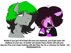 Size: 1444x1080 | Tagged: safe, artist:dsstoner, oc, oc only, oc:light assassin, bat pony, pegasus, pony, undead, vampire, vampony, eye clipping through hair, glasses, gray coat, male, meme, open mouth, open smile, pink mane, ponysona, simple background, smiling, stallion, text, two toned mane, unshorn fetlocks, white background