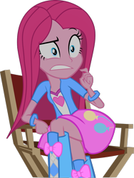 Size: 1011x1346 | Tagged: safe, artist:retroponybro, derpibooru import, pinkie pie, equestria girls, base used, chair, female, full body, pinkamena diane pie, simple background, sitting, solo, transparent background, vector