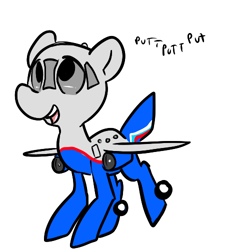 Size: 500x500 | Tagged: safe, artist:mt, oc, oc only, original species, plane pony, pony, open mouth, plane, simple background, solo, white background