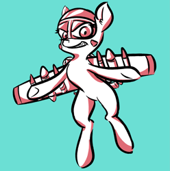 Size: 1739x1753 | Tagged: safe, artist:nobody, oc, oc only, oc:blitz, original species, plane pony, pony, a-10 thunderbolt ii, female, plane, sharp teeth, simple background, solo, teeth