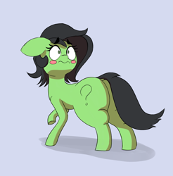 Size: 2351x2386 | Tagged: safe, artist:real namuh, ponerpics import, oc, oc:anon filly, blushing, female, filly, foal, shadow, simple background, wide load