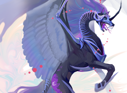 Size: 5167x3784 | Tagged: safe, artist:湮浊湮于浊, derpibooru import, nightmare moon, alicorn, female, mare, metal as fuck, open mouth, solo, wings