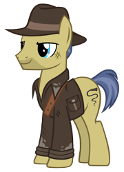 Size: 6104x8486 | Tagged: safe, artist:andoanimalia, derpibooru import, earth pony, pony, shadow play, absurd resolution, clothes, hat, indiana jones, male, simple background, solo, stallion, transparent background, vector