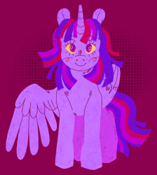 Size: 2550x2846 | Tagged: safe, artist:fizzmitz, derpibooru import, twilight sparkle, twilight sparkle (alicorn), alicorn, pony, abstract background, cute, female, looking at you, mare, one wing out, smiling, smiling at you, solo, twiabetes, wings