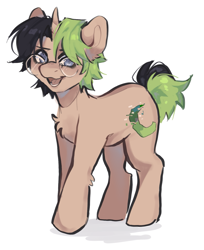 Size: 1247x1525 | Tagged: safe, artist:itssilver, derpibooru import, oc, oc only, pony, unicorn, glasses, ponified, ponysona, simple background, solo, species swap, white background