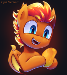 Size: 2570x2840 | Tagged: safe, artist:opal_radiance, derpibooru import, oc, oc:fireheart(fire), bat, bat pony, bat pony oc, fangs, food, mango, solo