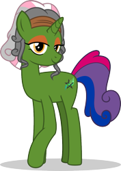 Size: 775x1094 | Tagged: safe, artist:mlp-trailgrazer, derpibooru import, oc, oc only, oc:garden magiks, pony, unicorn, bisexual pride flag, demigirl pride flag, female, mare, pride, pride flag, simple background, solo, transparent background