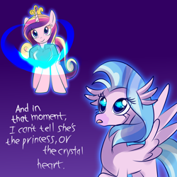 Size: 3800x3800 | Tagged: safe, derpibooru import, princess cadance, silverstream, alicorn, hippogriff, crystal heart, female