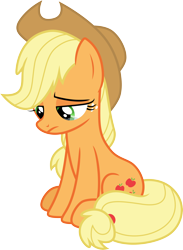 Size: 3000x4091 | Tagged: safe, artist:cloudy glow, derpibooru import, applejack, hearthbreakers, .ai available, simple background, solo, teary eyes, transparent background, vector