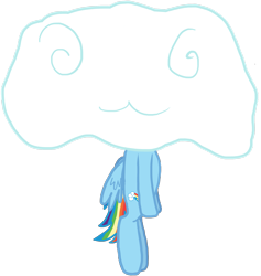 Size: 2839x3000 | Tagged: safe, artist:wissle, derpibooru import, rainbow dash, pegasus, pony, atg 2023, cloud, crash, female, mare, newbie artist training grounds, rainbow crash, simple background, solo, stuck, stuck in a cloud, transparent background