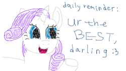 Size: 488x277 | Tagged: safe, artist:makise_homura, derpibooru exclusive, derpibooru import, rarity, pony, unicorn, 1000 hours in ms paint, daily reminder, motivational, simple background, solo, white background
