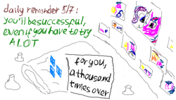 Size: 488x277 | Tagged: safe, artist:makise_homura, derpibooru exclusive, derpibooru import, rarity, twilight sparkle, alicorn, pony, unicorn, fanfic:the enchanted library, 1000 hours in ms paint, cape, clothes, daily reminder, for you a thousand times over, motivational, note, picture, simple background, white background