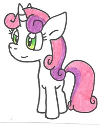 Size: 430x534 | Tagged: safe, artist:cmara, derpibooru import, sweetie belle, pony, unicorn, simple background, white background