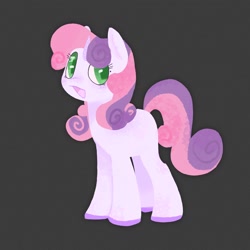 Size: 2048x2048 | Tagged: source needed, safe, artist:ombnom, derpibooru import, sweetie belle, pony, unicorn, gray background, open mouth, simple background, solo