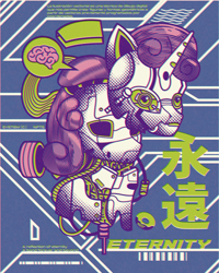 Size: 2400x3000 | Tagged: safe, artist:poxy_boxy, derpibooru import, sweetie belle, sweetie bot, pony, robot, robot pony, abstract background, brain, bust, female, mare, organs, pictogram, solo, text