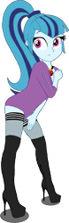 Size: 911x2932 | Tagged: safe, artist:gibsterboy5, derpibooru import, sonata dusk, human, equestria girls, boots, clothes, high heel boots, high heels, jewelry, looking at someone, photoshop, shirt, shoes, simple background, socks, solo, standing, thigh boots, thigh highs, thigh socks, transparent background