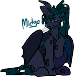 Size: 1601x1683 | Tagged: safe, artist:sexygoatgod, derpibooru import, oc, oc only, alicorn, changepony, hybrid, pony, adoptable, changeling hybrid, female, hybrid alicorn, interspecies offspring, magical lesbian spawn, offspring, parent:princess luna, parent:queen chrysalis, parents:chrysaluna, simple background, solo, transparent background