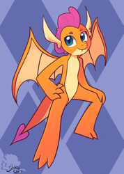 Size: 1178x1651 | Tagged: safe, artist:dariosparks, derpibooru import, smolder, dragon, dragoness, female, simple background