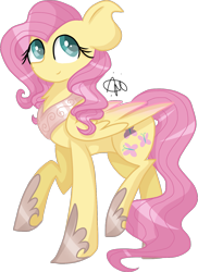 Size: 1081x1482 | Tagged: safe, artist:gallantserver, derpibooru import, fluttershy, pony, simple background, solo, transparent background