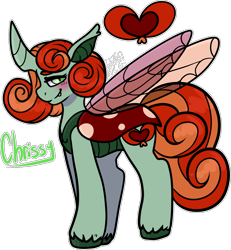 Size: 1580x1708 | Tagged: safe, alternate version, artist:sexygoatgod, derpibooru import, queen chrysalis, oc, oc only, oc:chrissy, changedling, changeling, pony, adoptable, alternate universe, female, simple background, solo, transparent background