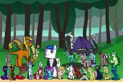 Size: 6000x4000 | Tagged: safe, artist:platinumdrop, derpibooru import, oc, oc only, oc:ailan, oc:amber, oc:appel, oc:azure, oc:carrie shadow, oc:empathy, oc:grim rune, oc:hoofbeatz, oc:insight, oc:midnight, oc:page turner, oc:philososhy, oc:quill scribble, oc:rescue sunstreak, oc:ruby blossom, oc:scope, oc:sleight, oc:spectre spooks, oc:spry sproket, oc:sugar sluggar, oc:sweety swirl, oc:wish, oc:wishy washy, oc:zanith, oc:zaukodar, dragon, earth pony, pegasus, pony, unicorn, clothes, commission, female, male, mare, stallion