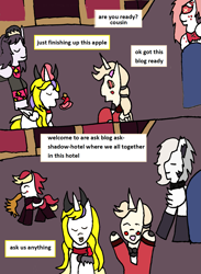 Size: 1231x1678 | Tagged: safe, artist:ask-luciavampire, derpibooru import, oc, alicorn, demon, earth pony, pegasus, pony, undead, vampire, wolf, ask, hazbin hotel, helluva boss, tumblr