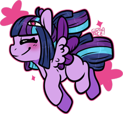 Size: 1134x1052 | Tagged: safe, artist:sexygoatgod, derpibooru import, twilight sparkle, oc, oc only, oc:twinkle sparkle, pegasus, pony, alternate universe, chibi, female, flying, simple background, solo, transparent background