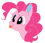 Size: 154x148 | Tagged: safe, artist:sigmapegasi, derpibooru import, pinkie pie, earth pony, pony, :p, bust, simple background, solo, tongue, tongue out, transparent background