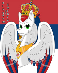 Size: 800x1000 | Tagged: safe, artist:hiroultimate, derpibooru import, pegasus, pony, nation ponies, ponified, serbia, solo, species swap