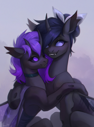 Size: 2600x3500 | Tagged: safe, artist:inarimayer, derpibooru import, oc, oc only, changeling, changeling oc, duo, hug