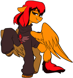 Size: 1264x1352 | Tagged: safe, artist:brainiac, derpibooru import, oc, oc:kazuki kazunari, pegasus, art fight, female, simple background, solo, transparent background