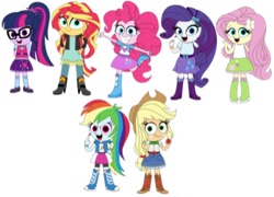 Size: 320x230 | Tagged: safe, artist:bostonbireedisney, derpibooru import, applejack, fluttershy, pinkie pie, rainbow dash, rarity, sci-twi, sunset shimmer, twilight sparkle, equestria girls, humane five, humane seven, humane six, simple background, white background