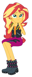 Size: 1900x4584 | Tagged: safe, artist:gmaplay, derpibooru import, sunset shimmer, better together, equestria girls, holidays unwrapped, dashing through the mall, seductive, seductive look, seductive pose, simple background, sitting, solo, transparent background