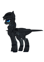 Size: 896x1280 | Tagged: safe, artist:andromailus, derpibooru import, oc, oc only, oc:spirit of ice, original species, plane pony, b-2 spirit, female, mare, plane, serious, serious face, simple background, solo, stealth bomber, transparent background