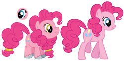 Size: 1024x504 | Tagged: safe, artist:gammanullzero, derpibooru import, pinkie pie, earth pony, pony, alternate design, alternate hairstyle, beard, colored hooves, facial hair, heterochromia, simple background, solo, transparent background