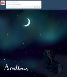 Size: 1280x1464 | Tagged: safe, artist:ask-fleetfoot, derpibooru import, fleetfoot, pony, ask-fleetfoot, cloud, lying down, moon, night, prone, solo