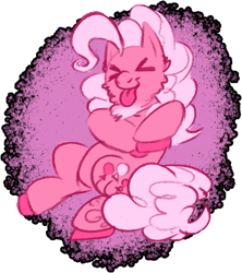 Size: 483x544 | Tagged: safe, artist:gammanullzero, derpibooru import, pinkie pie, earth pony, pony, alternate color palette, februpony, simple background, solo, tongue, tongue out, transparent background