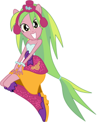 Size: 828x1041 | Tagged: safe, artist:ajosterio, derpibooru import, lemon zest, equestria girls, bare shoulders, clothes, female, hair tie, simple background, sleeveless, solo, strapless, transparent background