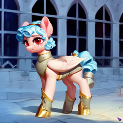 Size: 768x768 | Tagged: safe, ai content, derpibooru import, generator:purplesmart.ai, generator:stable diffusion, machine learning generated, cozy glow, pegasus, pony, fanfic art, older
