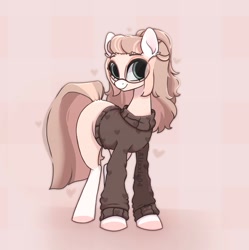 Size: 1652x1659 | Tagged: safe, artist:_alixxie_, derpibooru import, oc, earth pony, pony, clothes, female, glasses, mare, solo, sweater, turtleneck