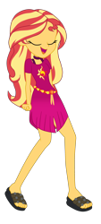 Size: 1900x4191 | Tagged: safe, artist:gmaplay, derpibooru import, sunset shimmer, human, better together, equestria girls, spring breakdown, clothes, dress, sandals, simple background, solo, transparent background